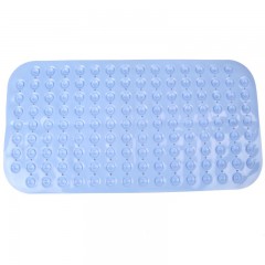 青苇 PVC按摩防滑浴室 地垫脚垫 湖蓝色 底部吸盘设计