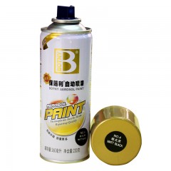 保赐利 自动喷漆汽车漆摩托漆电动车漆涂鸦喷漆罐墙面轮毂漆 金装230g B-1924 4#亚光黑