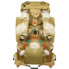 顿巴纵队 户外背包登山包 大容量双肩包 旅游徒步防水牛津带魔术贴 旅行背囊 65L泥色