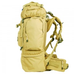 顿巴纵队 户外背包登山包 大容量双肩包 旅游徒步防水牛津带魔术贴 旅行背囊 65L泥色