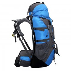 力开力朗 户外多功能登山包双肩背包旅行包 蓝色 65L  BH902