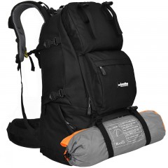 力开力朗  户外休闲多功能双肩背包登山包旅行包 062 黑色 45L