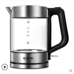 灿坤/Eupa 蓝光玻璃无味自动断电304不锈钢烧水壶 TSK-3178C