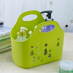 茶花洗澡篮子沐浴手提蓝大小号洗浴收纳框篮浴室洗漱浴筐脏衣篮