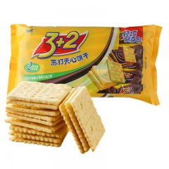 康师傅 3+2苏打夹心饼干(柠檬&慕斯巧克力)500g