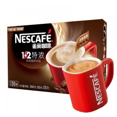 雀巢  咖啡1+2特浓溶速溶咖啡粉三合一30条13g