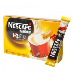 雀巢  咖啡1+2特浓溶速溶咖啡粉三合一30条13g
