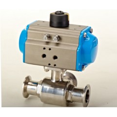 春合 不锈钢316法兰连接L型三通气动球阀