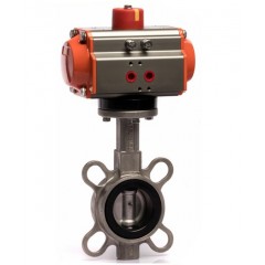 春合 聚四氟乙烯不锈钢板对夹连接气动蝶阀 D671F-10Z