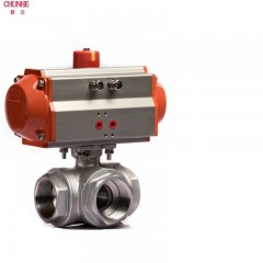 春合 不锈钢304内螺纹丝口T型三通气动球阀 Q615F-16P