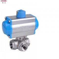 春合 不锈钢304内螺纹丝口T型三通气动球阀 Q615F-16P