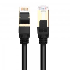 绿联cat7七类网线 纯铜屏蔽电脑综合跳线室内户外黑白色千兆网线