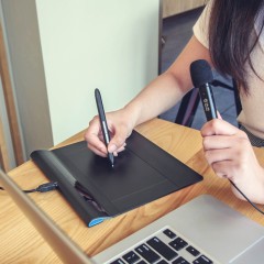 汉王 手写板Q先锋+语音版 电脑手写大屏老人写字板 语音录入手写板