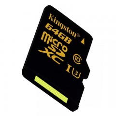 金士顿 TF卡金色读90M支持4K视频U3运动无人机SDCG存储卡 64G