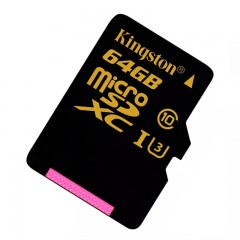 金士顿 TF卡金色读90M支持4K视频U3运动无人机SDCG存储卡 64G