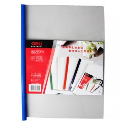 得力 文件夹透明抽杆夹a4拉杆夹办公用品学生用文件夹资料夹试卷夹