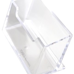 得力 名片盒7623 大容量名片座 塑料透明资料收纳盒 方便拿取