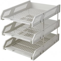 得力 9209 办公用品 文件框篮三层文件盘文件座文件筐资料架