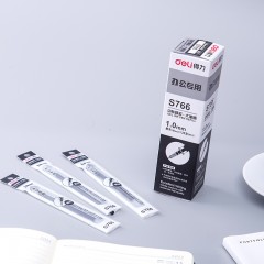 得力 S766中性笔芯1.0mm子弹头 水笔芯签字笔芯 20支/盒