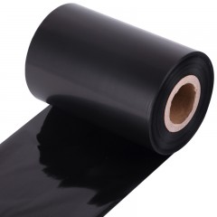 得力 81602 全树脂基碳带110mm*300m标签打印机耗材色带珠宝标签条码PET亚银纸PVC合成纸防刮不干胶打印碳带