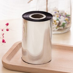 得力 81602 全树脂基碳带110mm*300m标签打印机耗材色带珠宝标签条码PET亚银纸PVC合成纸防刮不干胶打印碳带
