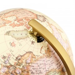 得力 2178复古地球仪 25CM金属底座 教学办公室书房摆件