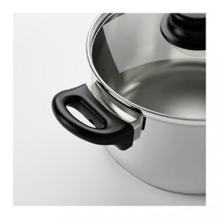 阿纳斯 带盖锅 透明玻璃不锈钢汤锅煮面锅电磁炉