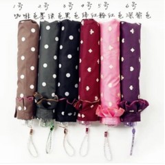 天堂伞 3343E波点俪人三折叠超轻铅笔伞晴雨伞波浪超细迷你女士伞