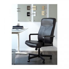 米博格 转椅 黑色 皮革电脑椅职员椅办公椅文员椅