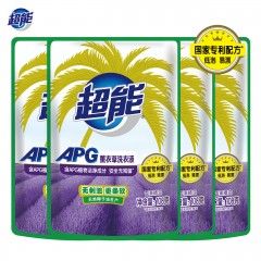 超能洗衣液袋装时尚炫彩植翠低泡2kg*1袋加4小袋家庭量贩装