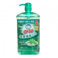 白猫绿茶薄荷洗洁精1.688kg双重精华清爽去油洁净清新