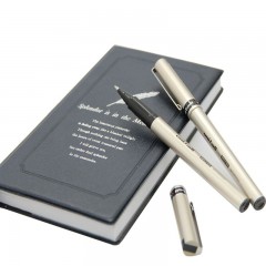 三菱 UB-177金属色外壳签字笔耐水性走珠笔黑色0.7MM