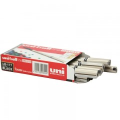 三菱 UB-177金属色外壳签字笔耐水性走珠笔黑色0.7MM