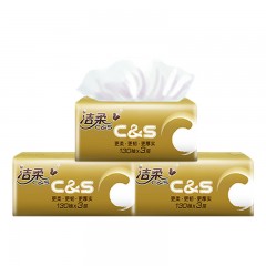 洁柔 抽纸巾金尊抽取式面巾纸无香3层130抽家用实惠装3包