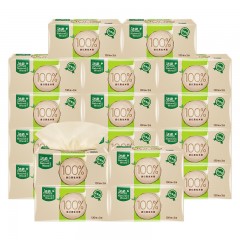 洁柔 抽纸 自然木 低白度面巾纸无香3层130抽家用整箱18包