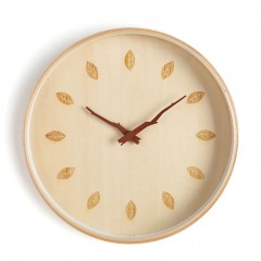 静享家居 田园木质挂钟北欧简约客厅现代日式石英钟表静音卧室创意时钟挂表
