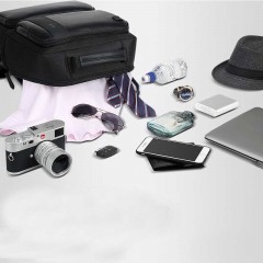 博牌 双肩背包男充电防盗旅行包15.6英寸电脑包多功能出差帆