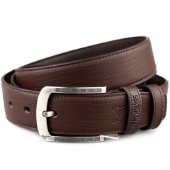 七匹狼 男士针扣皮带 啡色牛皮带 腰带 裤带7A127235000