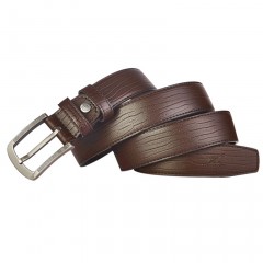 七匹狼 男士针扣皮带 啡色牛皮带 腰带 裤带7A127235000