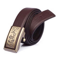 七匹狼 男士内穿自动扣真皮皮带 男式牛皮腰带7A1106900