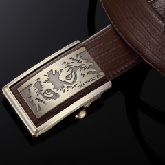 七匹狼 男士内穿自动扣真皮皮带 男式牛皮腰带7A1106900