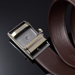 七匹狼 男士内穿自动扣真皮皮带 男式牛皮腰带7A1106900