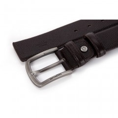 七匹狼  男士针扣啡色头层牛皮皮带 真皮男腰带7A327130700-1