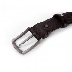 七匹狼  男士针扣啡色头层牛皮皮带 真皮男腰带7A327130700-1