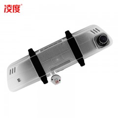 凌度 行车记录仪双镜头高清夜视360度全景导航电子狗倒车影像一体