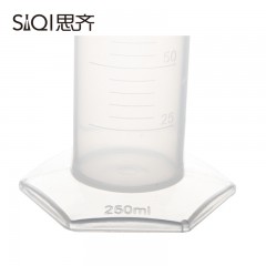 思齐 塑料量筒 直型量杯 带刻度 加厚化学实验仪器 250ml