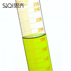 思齐 玻璃量筒 透明玻璃量筒 清晰刻度 实验器材量器A级  250ml