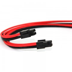 国产 CPU附助供电 8Pin延长线供电线 电源线红黑单根包网 40CM