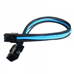 国产 PCI-E显卡6Pin 附助供电 6PIN延长线 单线包网 蓝黑 20CM