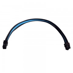 国产 PCI-E显卡6Pin 附助供电 6PIN延长线 单线包网 蓝黑 20CM